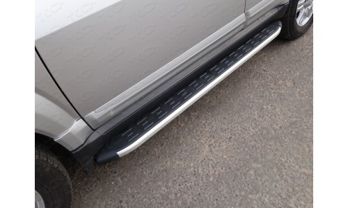 Пороги алюминиевые с пластиковой накладкой (карбон черные) 1820 мм код GRWALH314-17BL на Great Wall Hover H3 (2014-) 