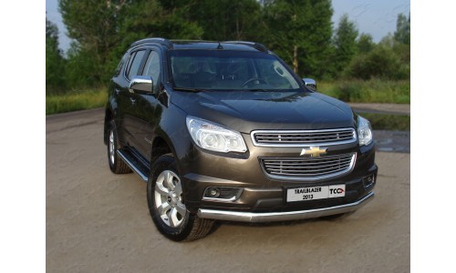 Пороги с площадкой (нерж. лист) 60,3 мм код CHEVTRBL13-06 на Chevrolet Trailblazer (2012-) 