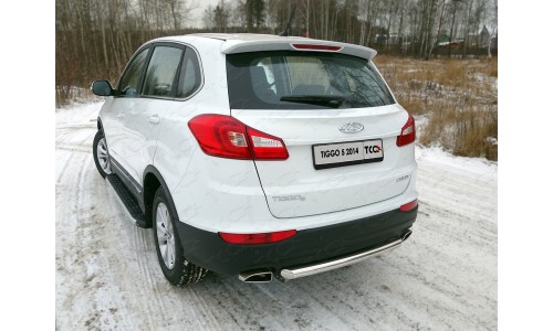 Пороги алюминиевые с пластиковой накладкой 1720 мм код CHERTIG514-17AL на Chery Tiggo 5 (2014-) 