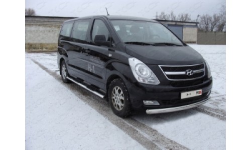 Пороги овальные с проступью 120х60 мм код HYUNH110-03 на Hyundai H1 Starex (2010-2013) 