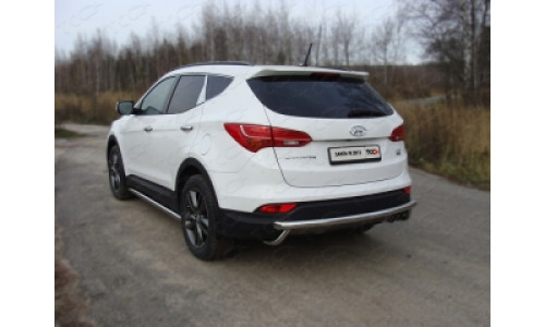 Защита задняя (центральная) 60,3 мм код HYUNSF12-08 на Hyundai Santa Fe (2013-2018) 