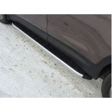 Пороги алюминиевые с пластиковой накладкой код HYUNSFGR14-16AL Пороги алюминиевые с пластиковой накладкой код HYUNSFGR14-16AL