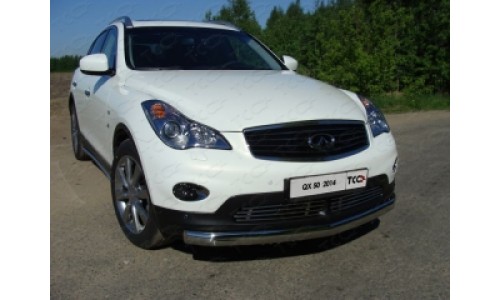 Защита передняя нижняя (овальная) 75х42 мм код INFQX5014-01 на Infiniti QX50 (EX25. EX35) (2011-2015) 