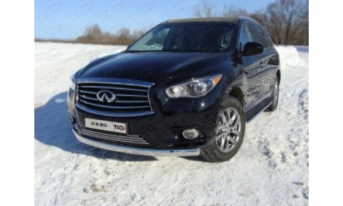 Защита передняя (овальная длинная) 75х42 мм код INFJX3513-01  на Infiniti QX60(JX35) (2013-2016) 