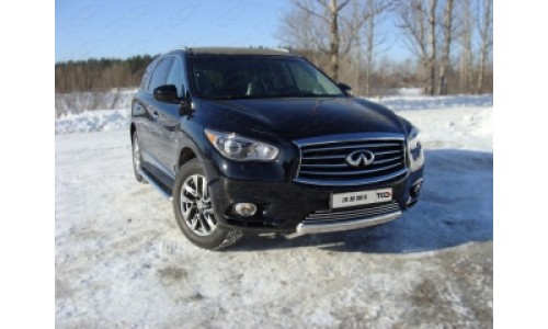 Защита передняя (овальная короткая) 75х42 мм INFJX3513-02 на Infiniti QX60(JX35) (2013-2016) 