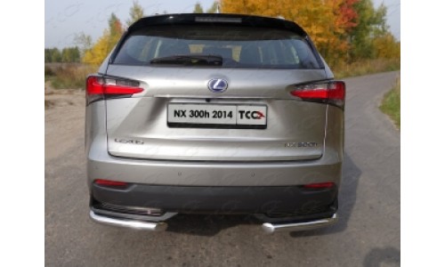 Защита задняя (уголки) 60,3 мм код LEXNX300H14-16 на Lexus NX 300h (2014-2017) (кроме F-Sport) 