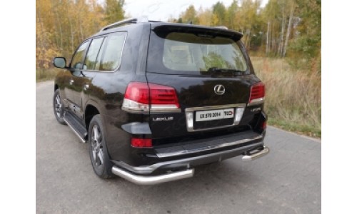 Защита задняя (уголки) 76,1 мм код LEXLX570SP14-11 на Lexus LX570 Sport (2014-2015) 