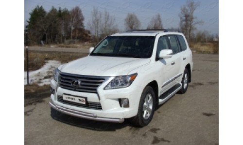 Защита передняя нижняя (двойная) 76,1/50,8 мм код LEXLX57012-08 на Lexus LX570 (2012-2015) 
