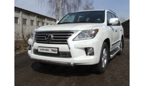 Защита передняя нижняя овальная (короткая) 75х42 мм код LEXLX57012-06 на Lexus LX570 (2007-2012) 