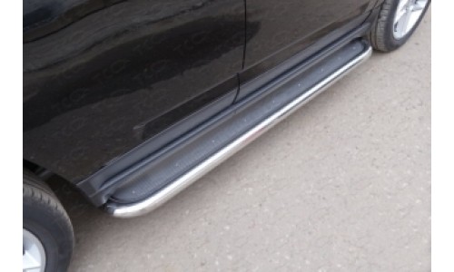 Пороги с площадкой (нерж. лист) 60,3 мм код JEEPCOM14-11 на Jeep Compass (2014-) 