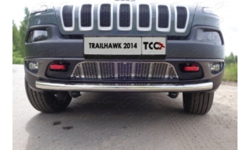 Защита передняя нижняя 60,3 мм код JEEPCHERTRAIL14-02 на Jeep Cherokee Trailhawk (2014-) 