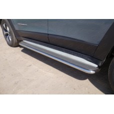 Пороги с площадкой (нерж. лист) 42,4 мм код JEEPCHERTRAIL14-05