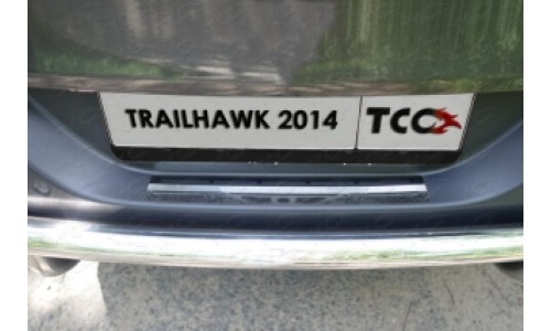 Накладка на задний бампер (лист зеркало) код JEEPCHERTRAIL14-16 на Jeep Cherokee Trailhawk (2014-) 