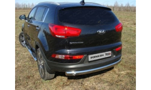 Пороги овальные с накладкой 120х60 мм код KIASPORT14-07 на Kia Sportage (2014-2016) 