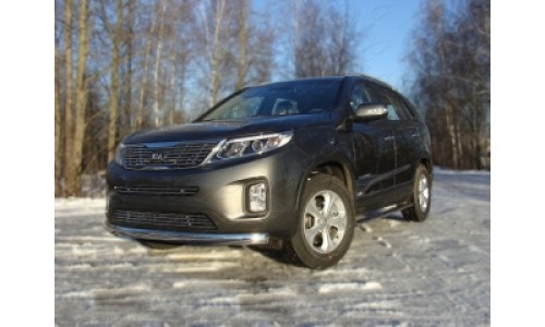 Защита передняя (овальная) 75х42 мм код KIASOR12-01 на Kia Sorento (2012-) 