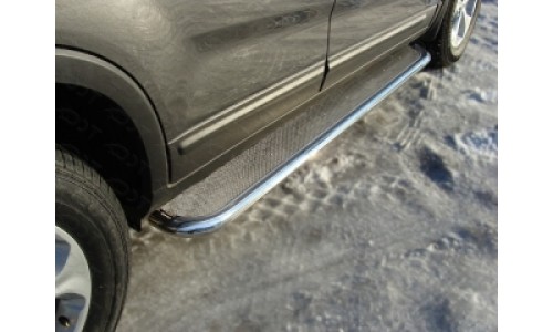Пороги с площадкой (нерж. лист) 42,4 мм код KIASOR12-15 на Kia Sorento (2012-) 