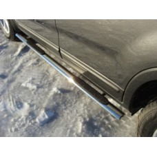 Пороги овальные с накладкой 75х42 мм KIASOR12-06