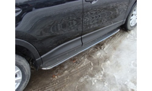 Пороги с площадкой (нерж. лист) 42,4 мм код MAZCX512-11 на Mazda CX-5 (2011-2015) 