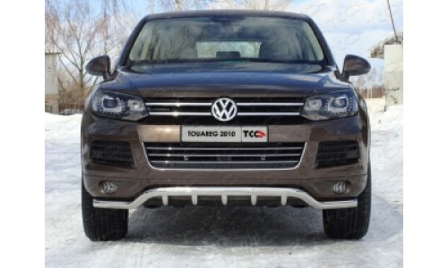 Защита передняя нижняя 60,3/42,4 мм код VWTOUAR10-01 на Volkswagen Touareg (2010-2014) 