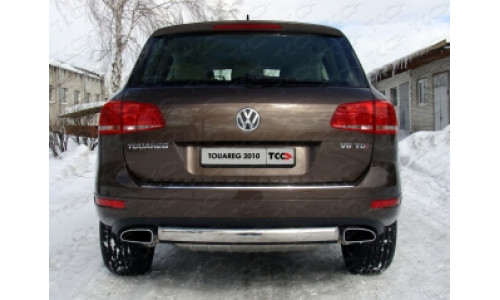 Защита задняя (центральная) 75х42 мм код VWTOUAR10-04 на Volkswagen Touareg (2010-2014) 