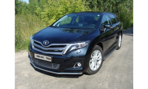 Пороги с площадкой (нерж. лист) 42,4 мм код TOYVEN13-08 на Toyota Venza (2013-2016) 