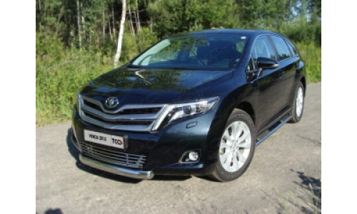 Пороги овальные с накладкой 120х60 мм код TOYVEN13-12 на Toyota Venza (2013-2016) 