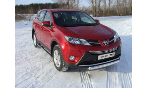 Защита передняя (овальная) 75х42 мм код TOYRAV13-03 на Toyota Rav4 (2013-2015) 