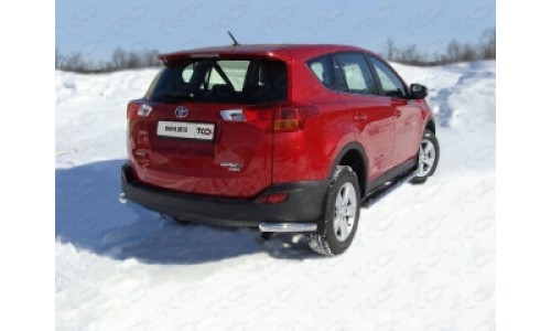 Пороги овальные с накладкой 120х60 мм код TOYRAV13-07 на Toyota Rav4 (2013-2015) 
