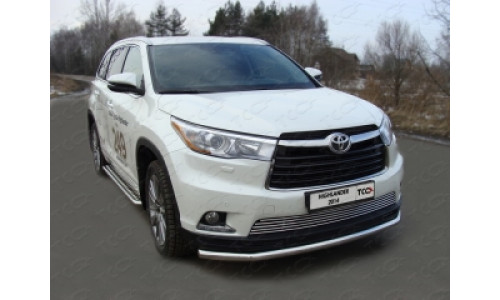 Защита передняя нижняя 60,3 мм код TOYHIGHL14-01 на Toyota Highlander (2014-2016) 