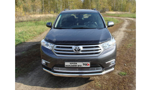 Защита передняя (овальная) 75х42 мм код TOYHIGHL10-07 на Toyota Highlander (2010-2013) 