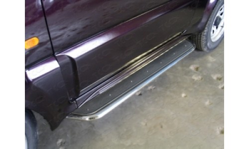 Пороги с площадкой (нерж. лист) 42,4 мм код SUZJIM-03 на Suzuki Jimny 