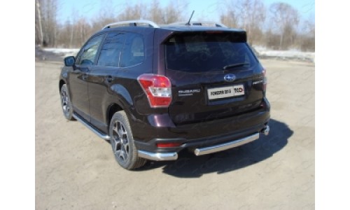 Защита задняя (уголки овальные) 75х42 мм код SUBFOR13-18 на Subaru Forester (2013-2015) 