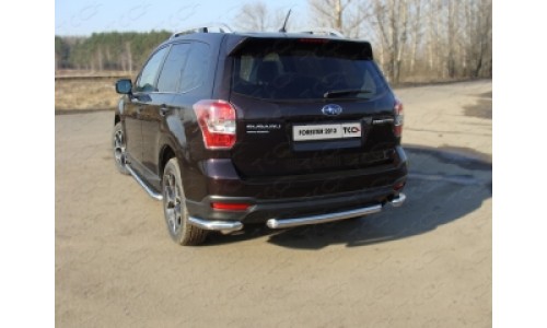 Защита задняя (центральная) 60,3 мм код SUBFOR13-15 на Subaru Forester (2013-2015) 