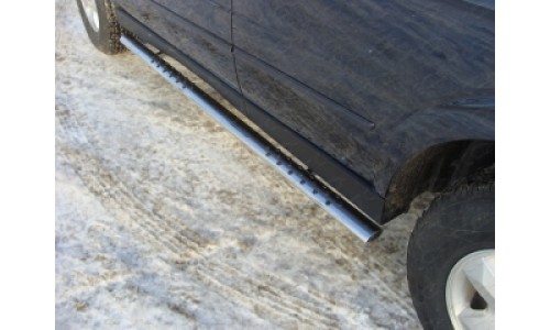 Пороги овальные с проступью 75х42 мм код SSANKYR2-06 на Ssang Yong Kyron (2007-) 