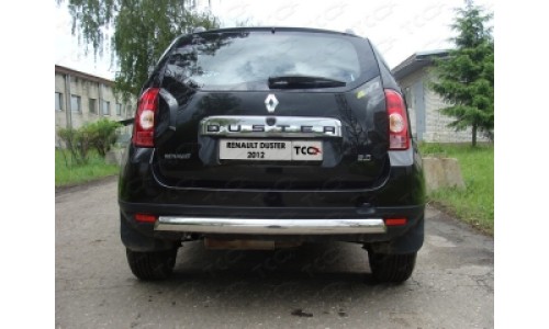 Защита задняя овальная (короткая) 75х42 мм код RENDUST12-07 на Renault Duster (2011-2014) 