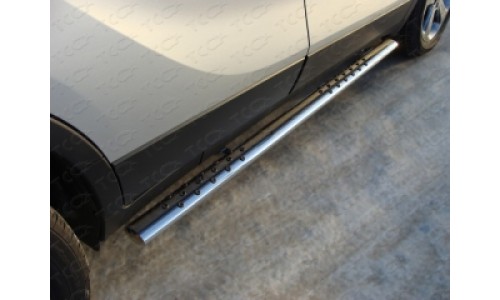 Пороги овальные с проступью 75х42 мм код OPMOK4WDT12-03 на Opel Mokka (2012-) 