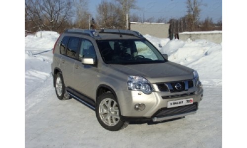 Защита передняя нижняя (овальная) 75х42 мм код NISXTR11-02 на Nissan X-Trail T31 (2011-2014) 