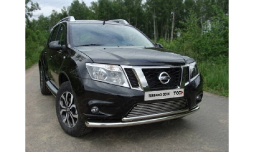 Защита передняя нижняя (двойная) 60,3/42,4 мм код NISTER14-04 на Nissan Terrano (2014-) 