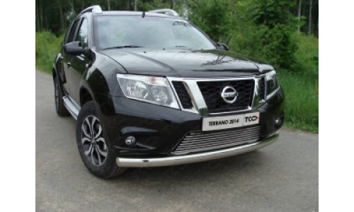 Защита передняя нижняя (овальная) 75х42 мм код NISTER14-01 на Nissan Terrano (2014-) 