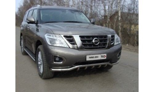 Защита порогов 42,4 мм код NISPATR14-06 на Nissan Patrol (2014-) 