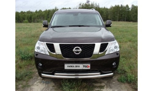 Защита передняя нижняя 76,1/60,3 мм код NISPATR10-01 на Nissan Patrol (2010-2013) 