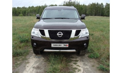 Защита передняя нижняя (овальная) 75х42 мм код NISPATR10-04 на Nissan Patrol (2010-2013) 