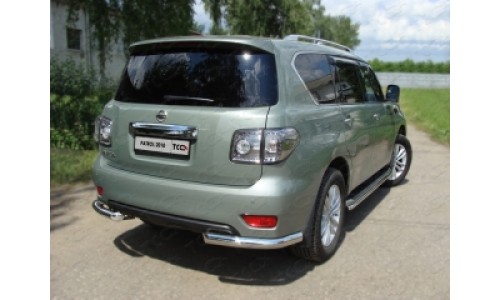 Защита задняя (уголки) 76,1 мм код NISPATR10-11 на Nissan Patrol (2010-2013) 