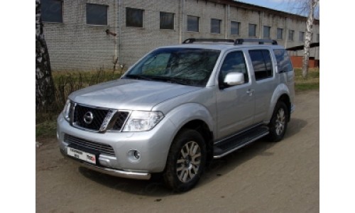 Защита порогов 42,4 мм код NISPAT10-02 на Nissan Pathfinder (2010-2014) 