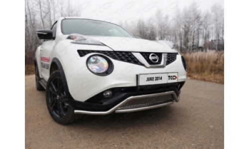 Защита передняя (кенгурин с вставкой и решеткой) 42,4 мм код NISJUK2WD14-03 на Nissan Juke (2014-) 