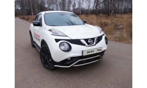 Защита передняя (кенгурин с вставкой) 42,4 мм код NISJUK2WD14-02 на Nissan Juke (2014-) 