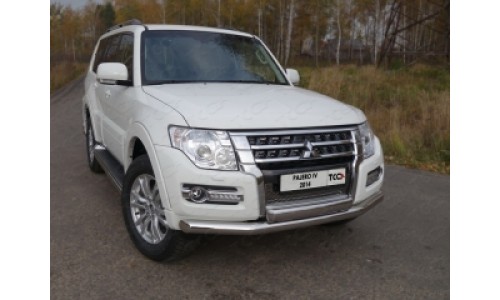 Защита порогов 42,4 мм код MITPAJ414-07 на Mitsubishi Pajero 4 (2014-) 