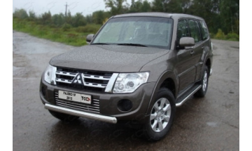 Защита передняя (овальная) 75х42 мм код MITPAJ413-02 на Mitsubishi Pajero 4 (2006-2011) 