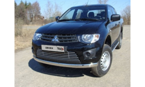 Защита передняя нижняя (овальная) 75х42 мм код MITL20014-01 на Mitsubishi L200 (2006-2013) 