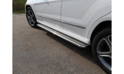 Пороги с площадкой (нерж. лист) 42,4 мм код MERGLK220D14-06 на Mercedes-Benz GLK-Class 220 CDI 4MATIC (2012-2015) 